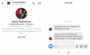Akun Humas Polda Kalteng teror netizen