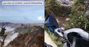 drone 70 juta jatuh ke tebing