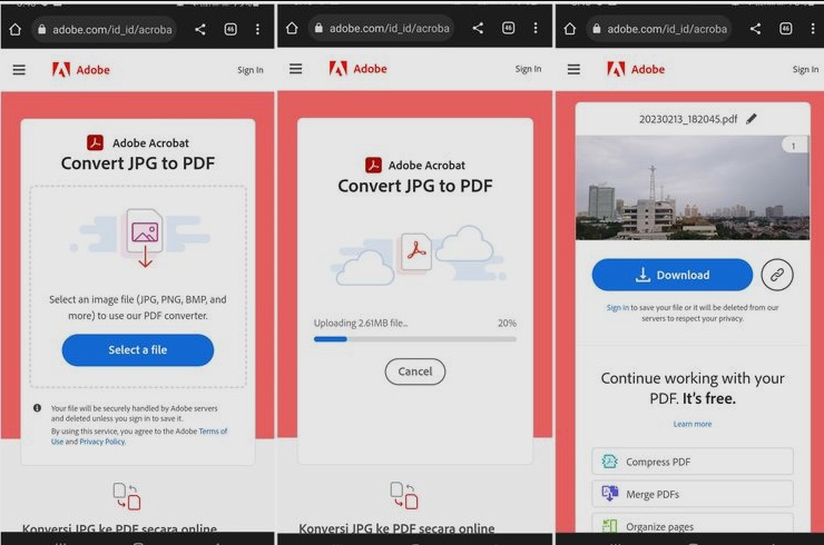 cara convert foto ke PDF mudah