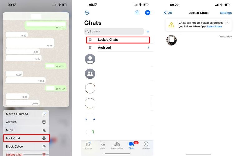 cara sembunyikan chat whatsapp