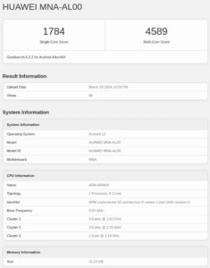 huawei p70 art geekbench