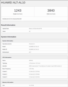 huawei p70 geekbench