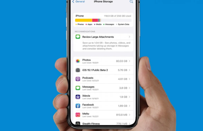 penyimpanan iphone penuh